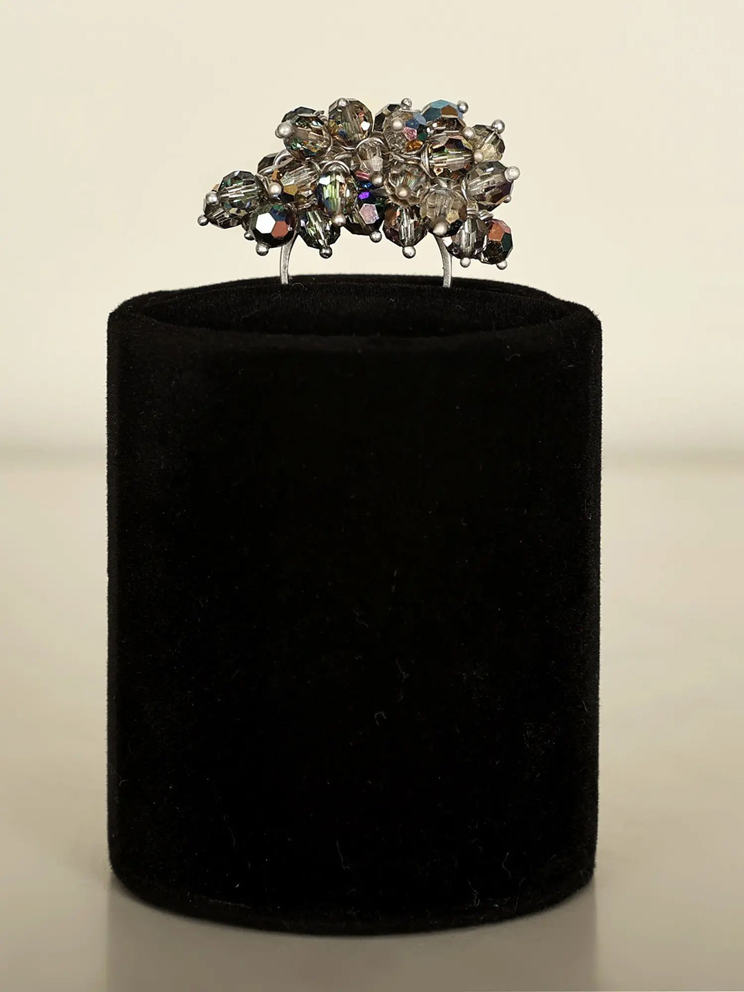 Exotic India Crystal with Unbelievable Swarovski Gypsy Sterling Silver Ring