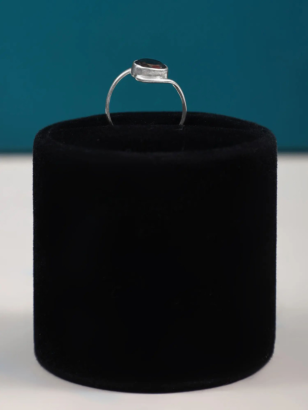 Exotic India Round Shape Smoky Quartz Gemstone Sterling Silver Ring