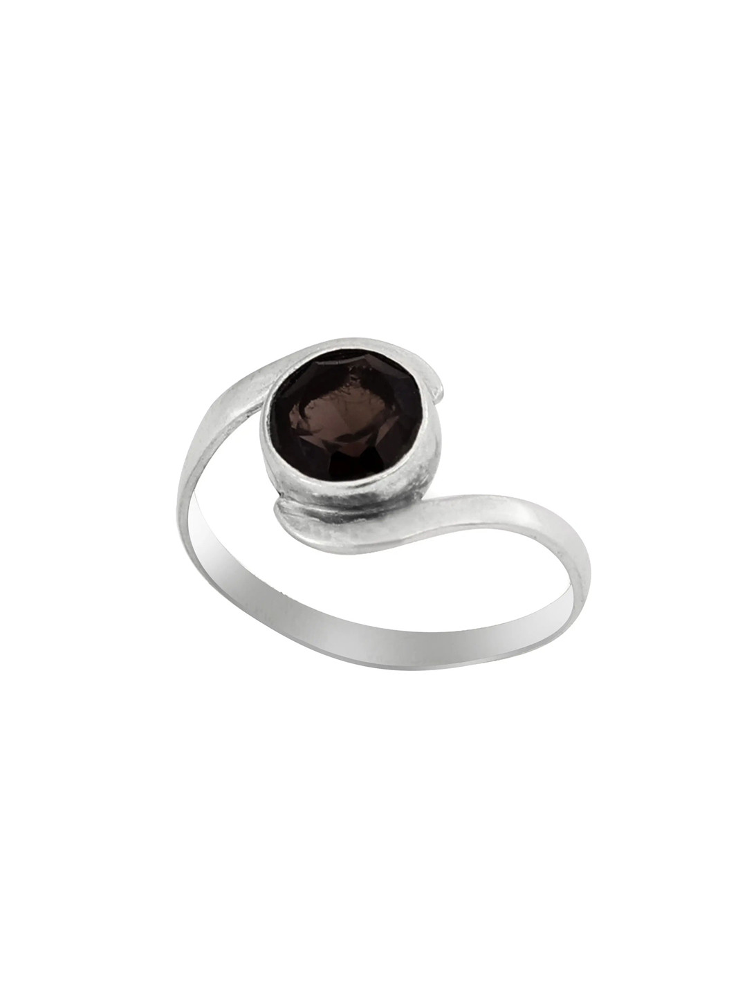 Exotic India Smoky Quartz Stone Sterling Silver Ring