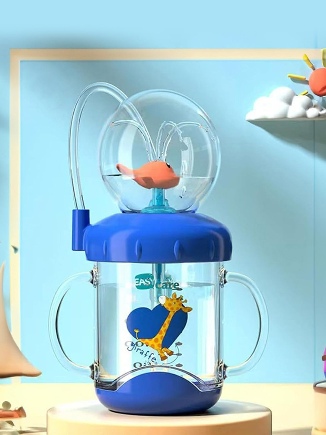 Kidology Blue Conversational Plastic Spill Proof Sipper - 220ml