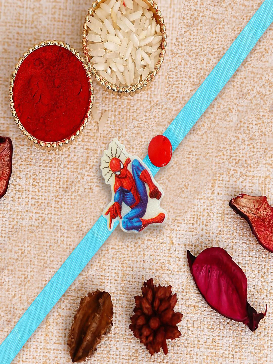 UNIVERSITY TRENDZ Kids Spiderman Wraparound Rakhi With Roli Chawal