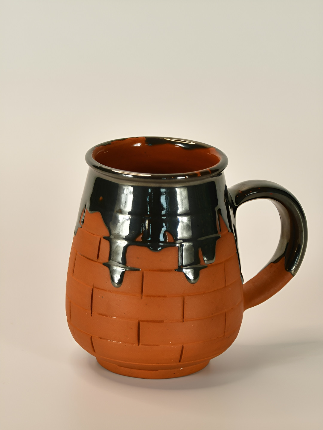 SOWPEACE Worlds Best Mom Brown Geometric Terracotta Handmade Mug-440ml