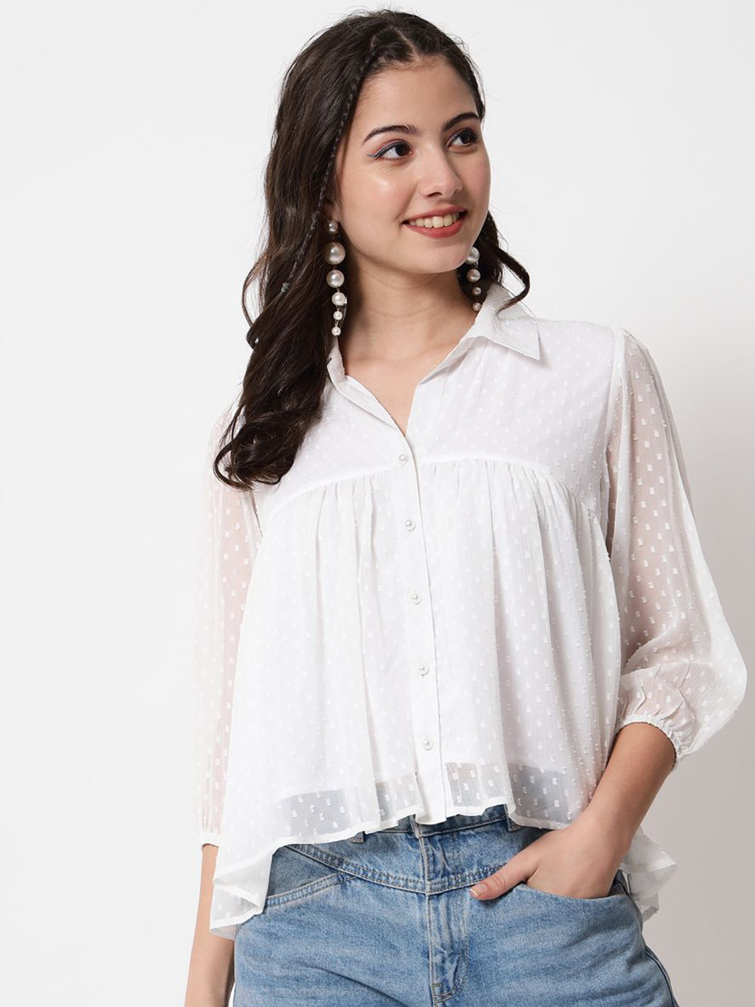 ARDITA Women Chiffon Shirt Style Top