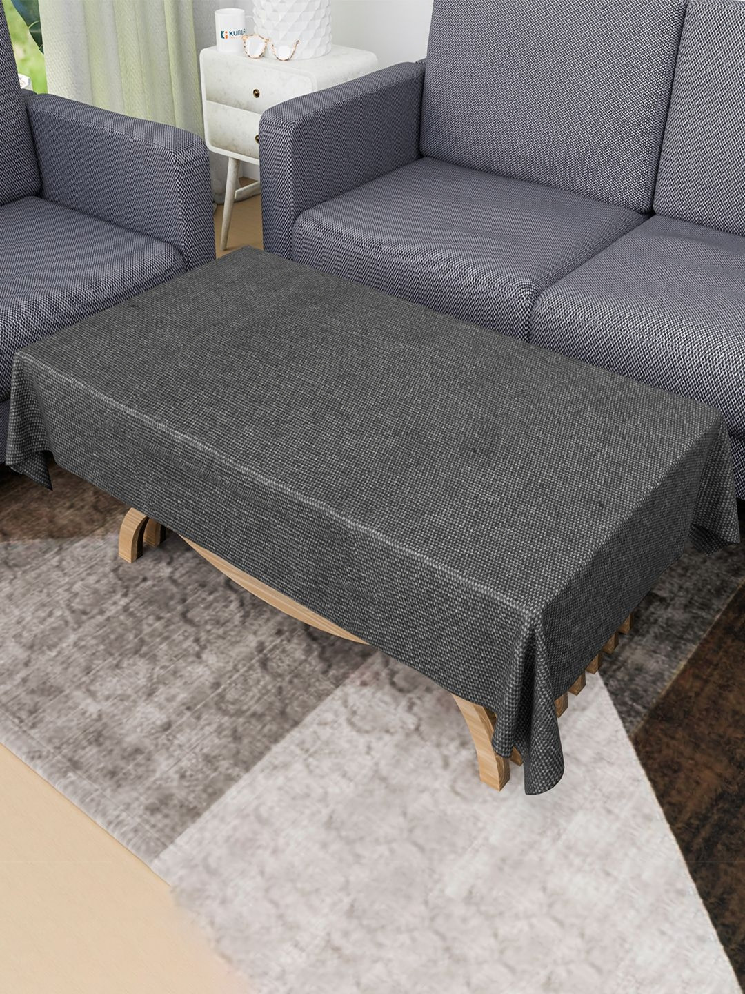 Kuber Industries Grey Jute 4-Seater Table Cover