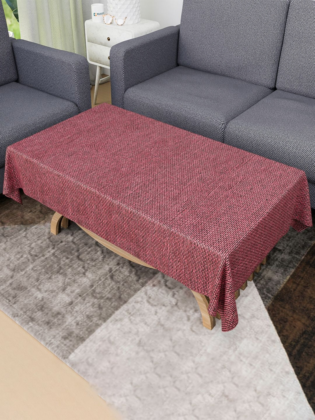 Kuber Industries Maroon Rectangle Shaped 4-Seater Table Cover
