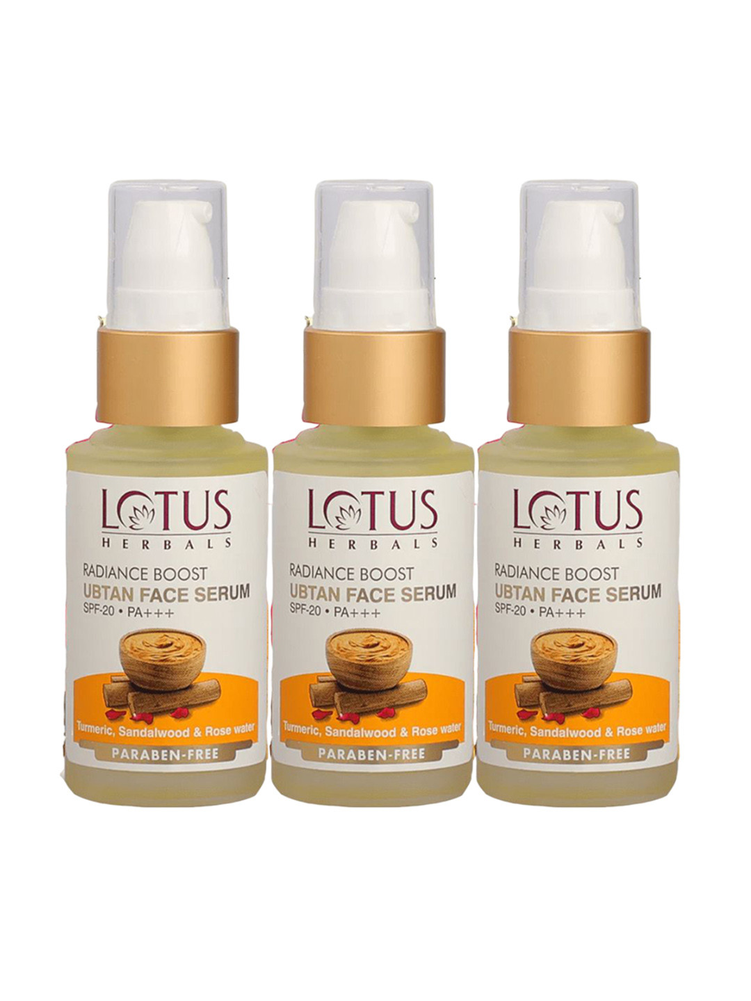 Lotus Herbals Radiance Boost Set Of 3 Ubtan Serum - 30ml Each