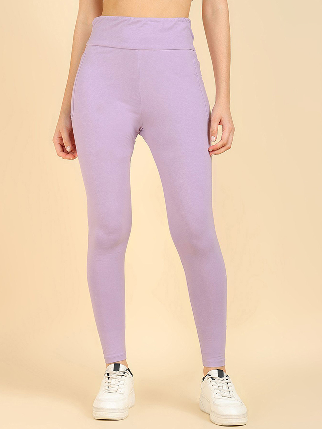 House Of Zelena Women Solid Mid Waisted Ankle-Length Maternity Tights