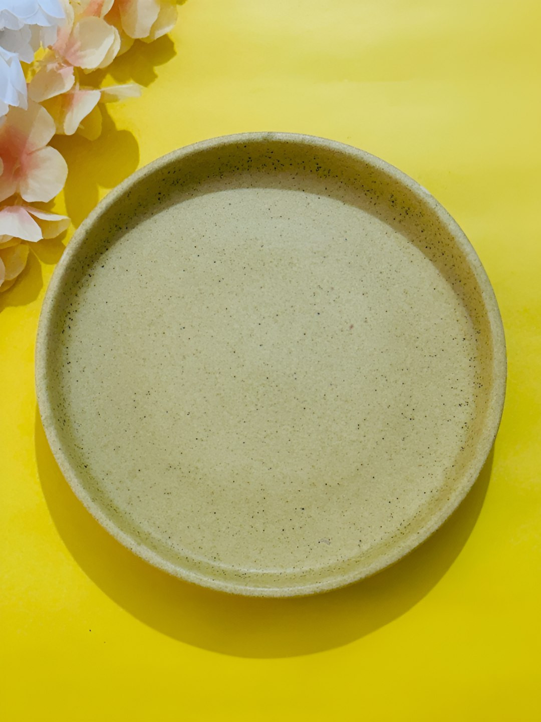 Lupaava Yellow Ceramic Microwave Safe Round Plate