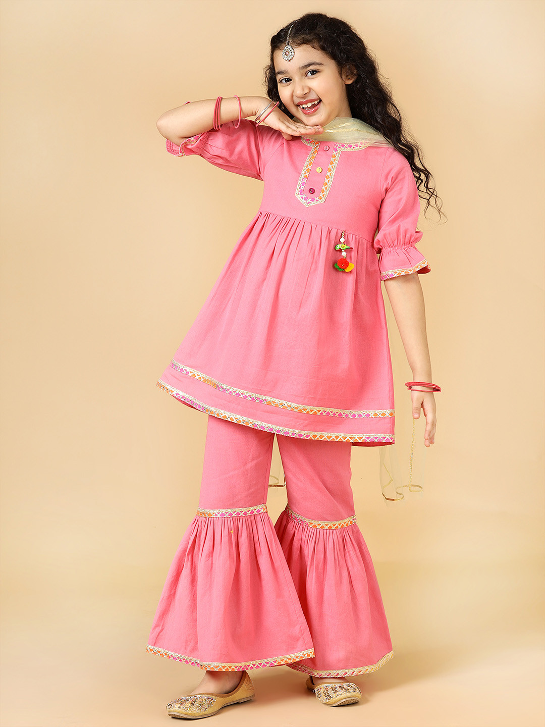 A.T.U.N. Girls Kurti With Sharara & with Dupatta