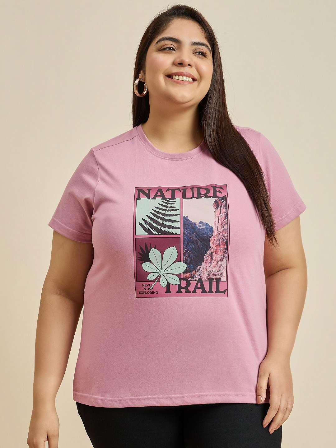 Sztori Women Printed Drop-Shoulder Sleeves T-shirt