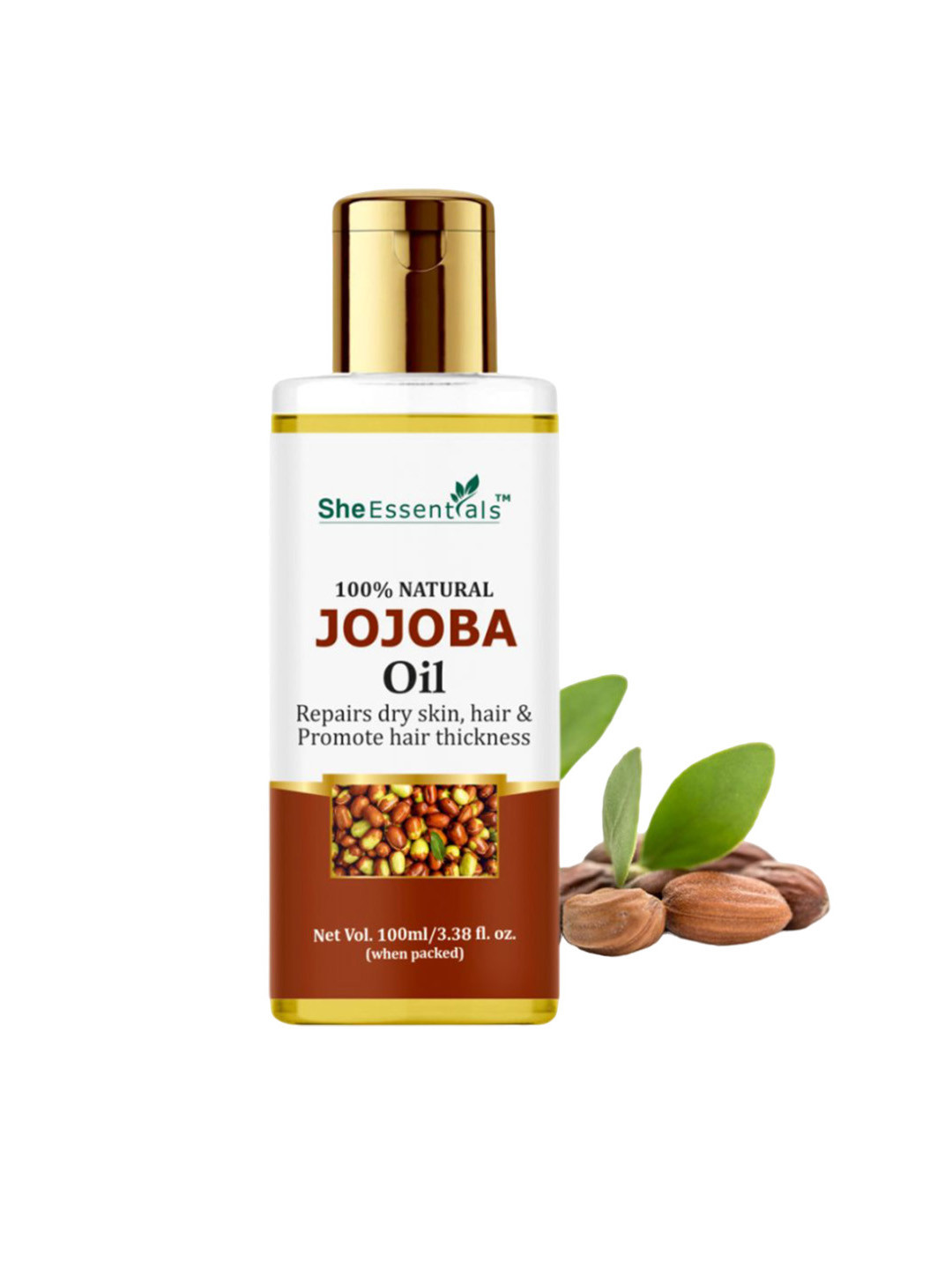 She Essentials 100% Natural Jojoba Oil for Hair Growth Oil - 100ml