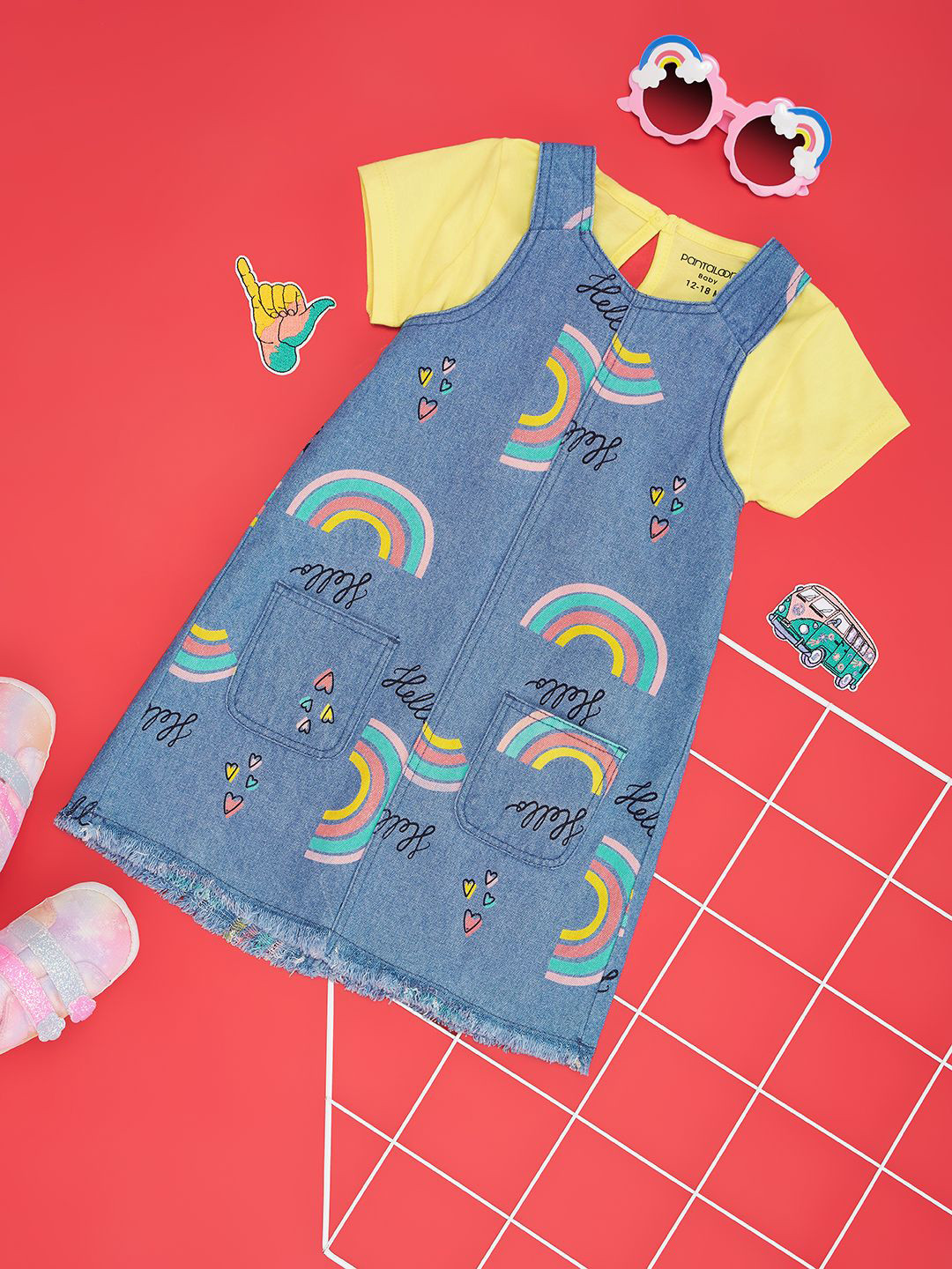 Pantaloons Baby Girls Graphic Printed Top With Dress