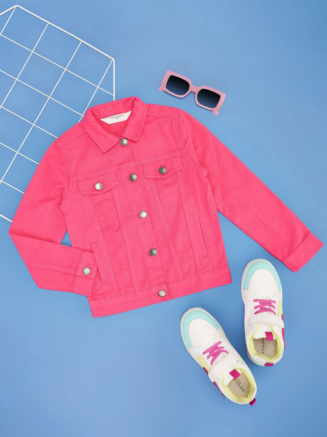 Pantaloons Junior Solid Girls Puffer Jacket with Patchwork