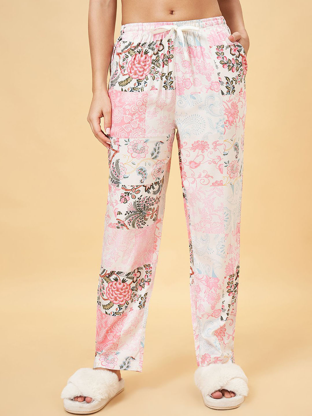 Dreamz by Pantaloons Women Printed Mid-Rise Lounge Pants With 2 Pockets