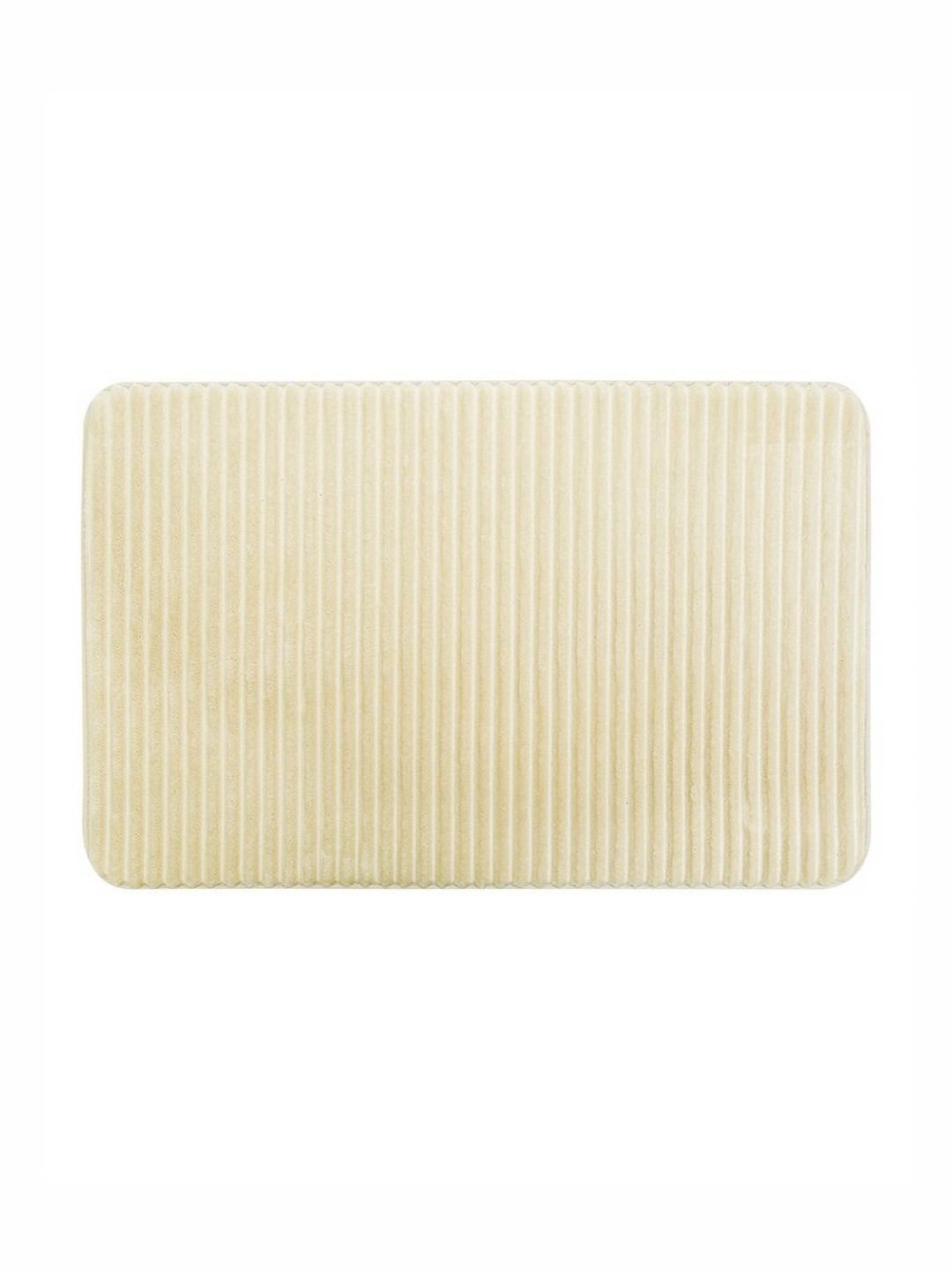 Pano Pinstripe Foam Beige 1000 GSM Microfiber Anti-Skid & Quick Drying Bath Mat