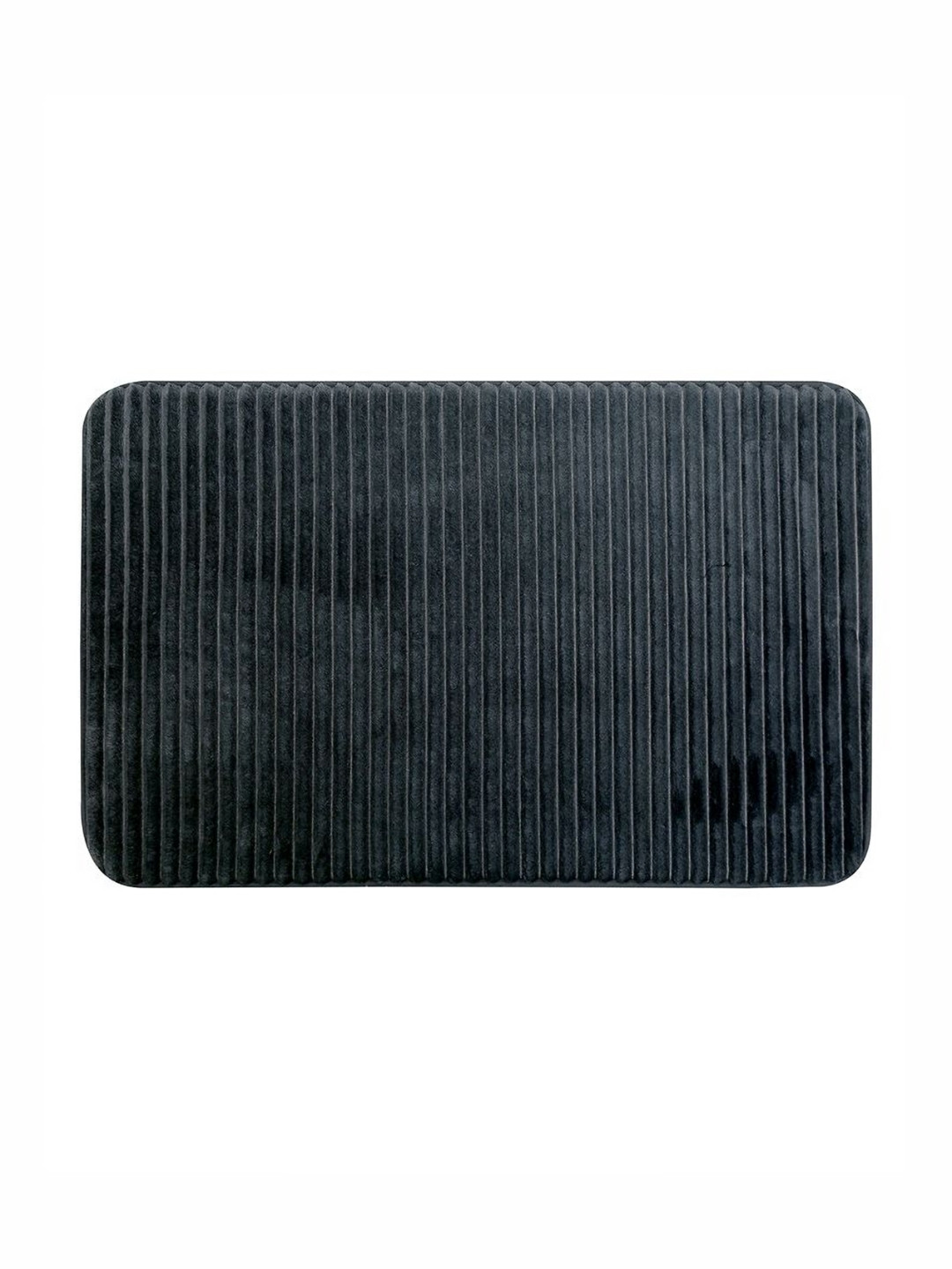 Pano Pinstripe Foam Charcoal Grey 1000 GSM Microfiber Anti-Skid & Quick Drying Bath Mat