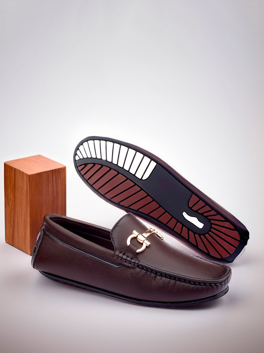 HERE&NOW Men's Faux Leather Casual Loafer Shoes