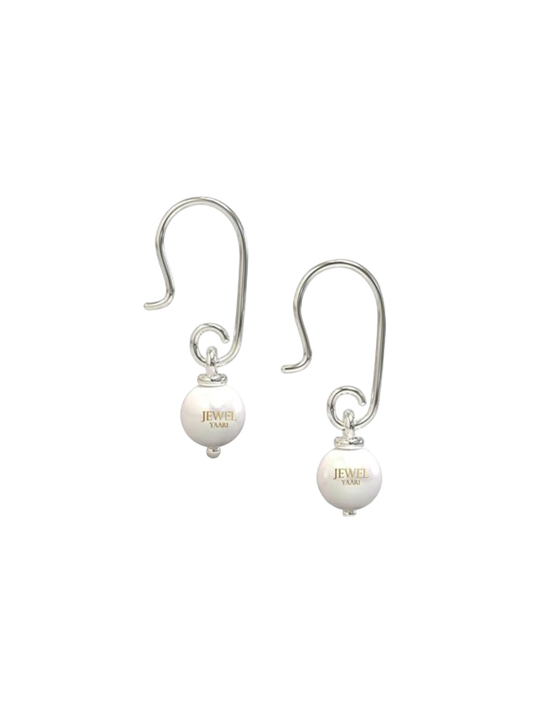 JewelYaari Rhodium-Plated 925 Pure Sterling Silver Pearls Teardrop Shaped Drop Earrings