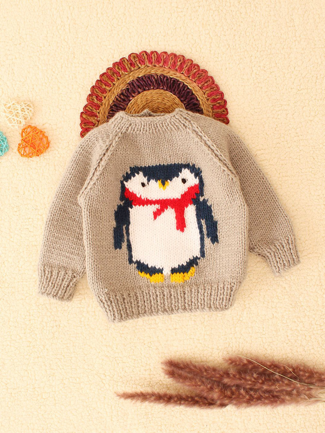 Woonie Boys Self Design Animal Pullover Sweater