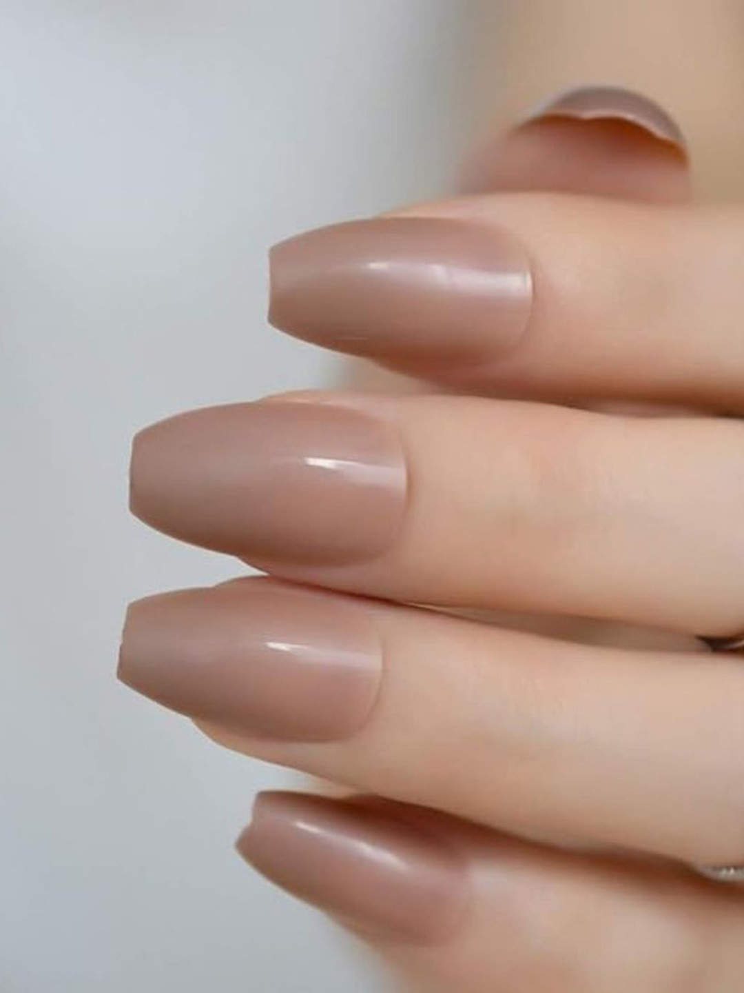 Sanfe 24-Pcs Trendi Tips Instant Stick On Nails - Classic Coffee