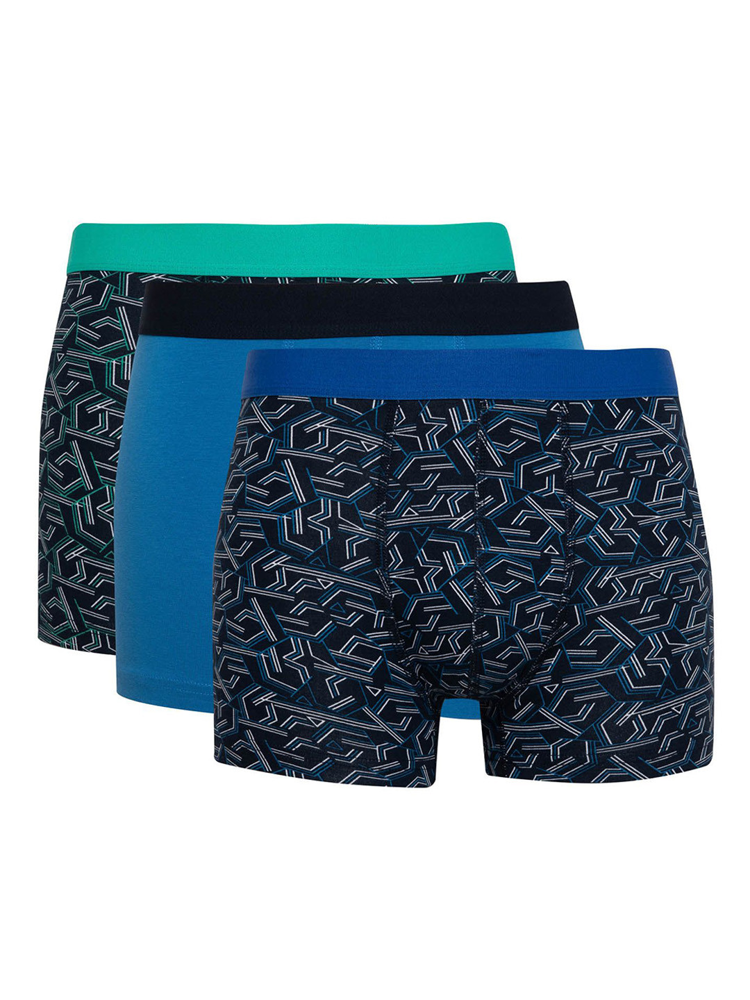 DeFacto Men Pack Of 3 Printed Cotton Trunk-234566599