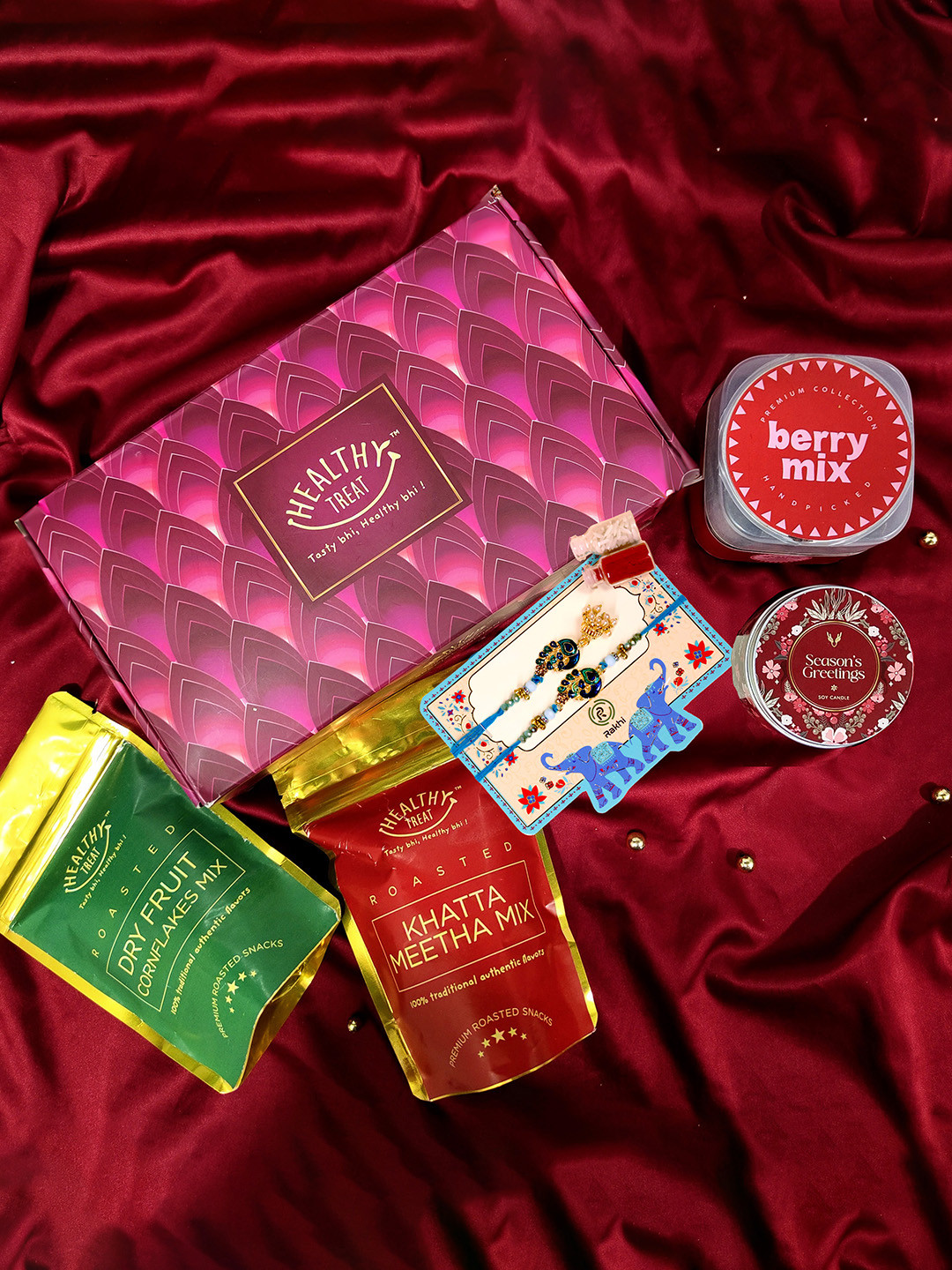 Healthy Treat Set Of 6 Rakhi Gift Hamper