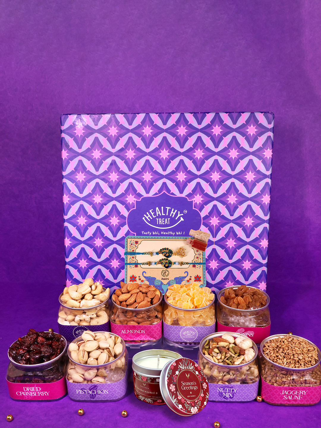 Healthy Treat Set Of 11 Bhaiya Bhabhi Gala Rakhi Gift Hamper