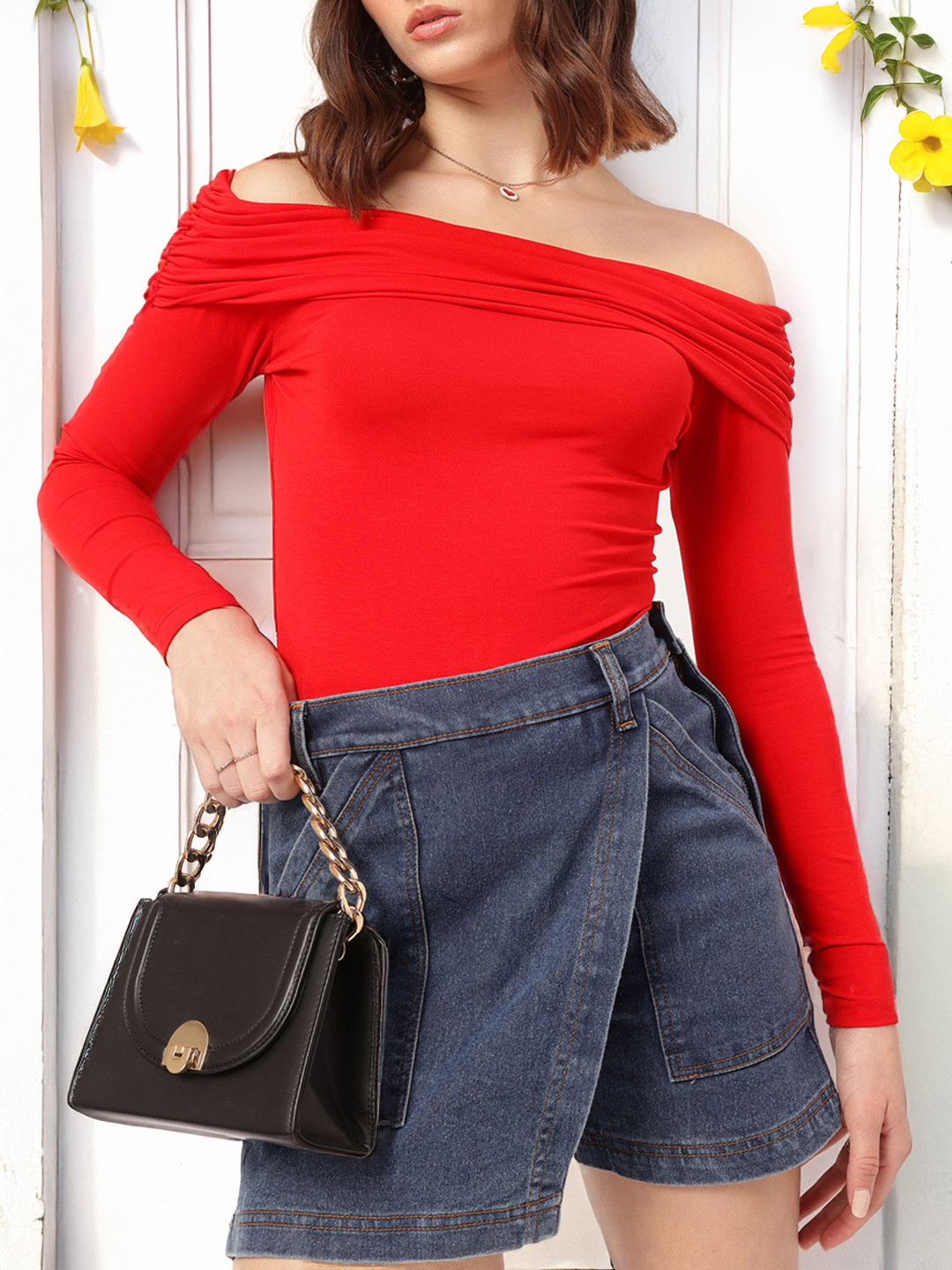 DressBerry Bardot Fitted Bodysuit