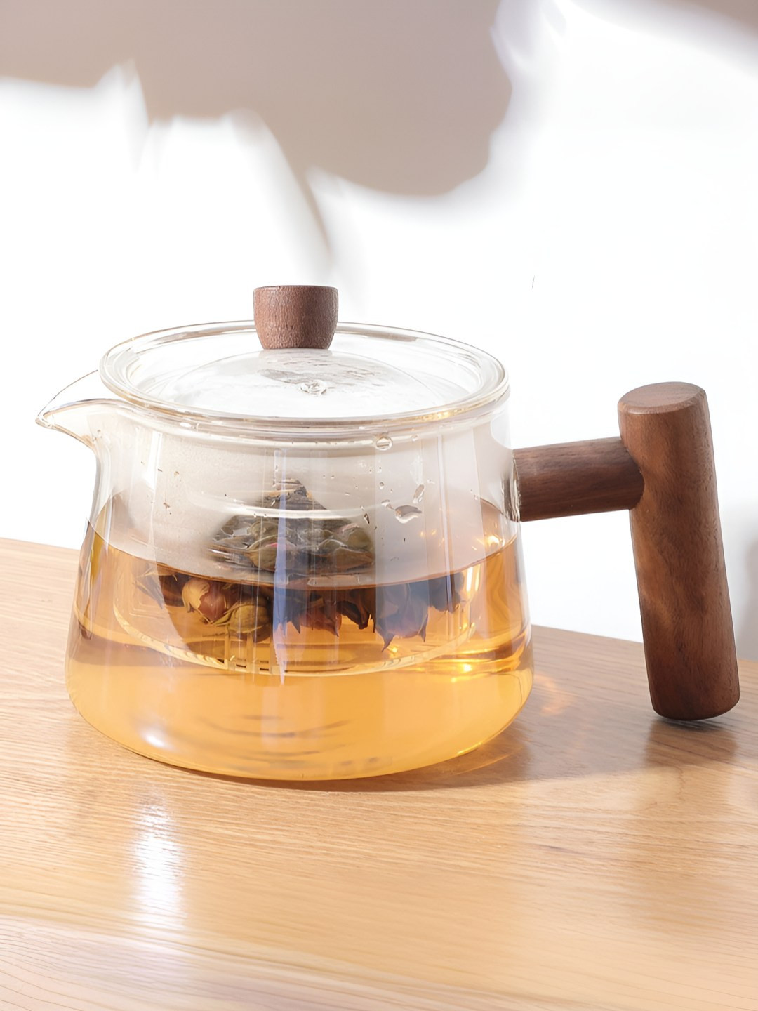 The Better Home Transparent & Brown Dishwasher Safe Borosilicate Glass Water Jug 770 ml