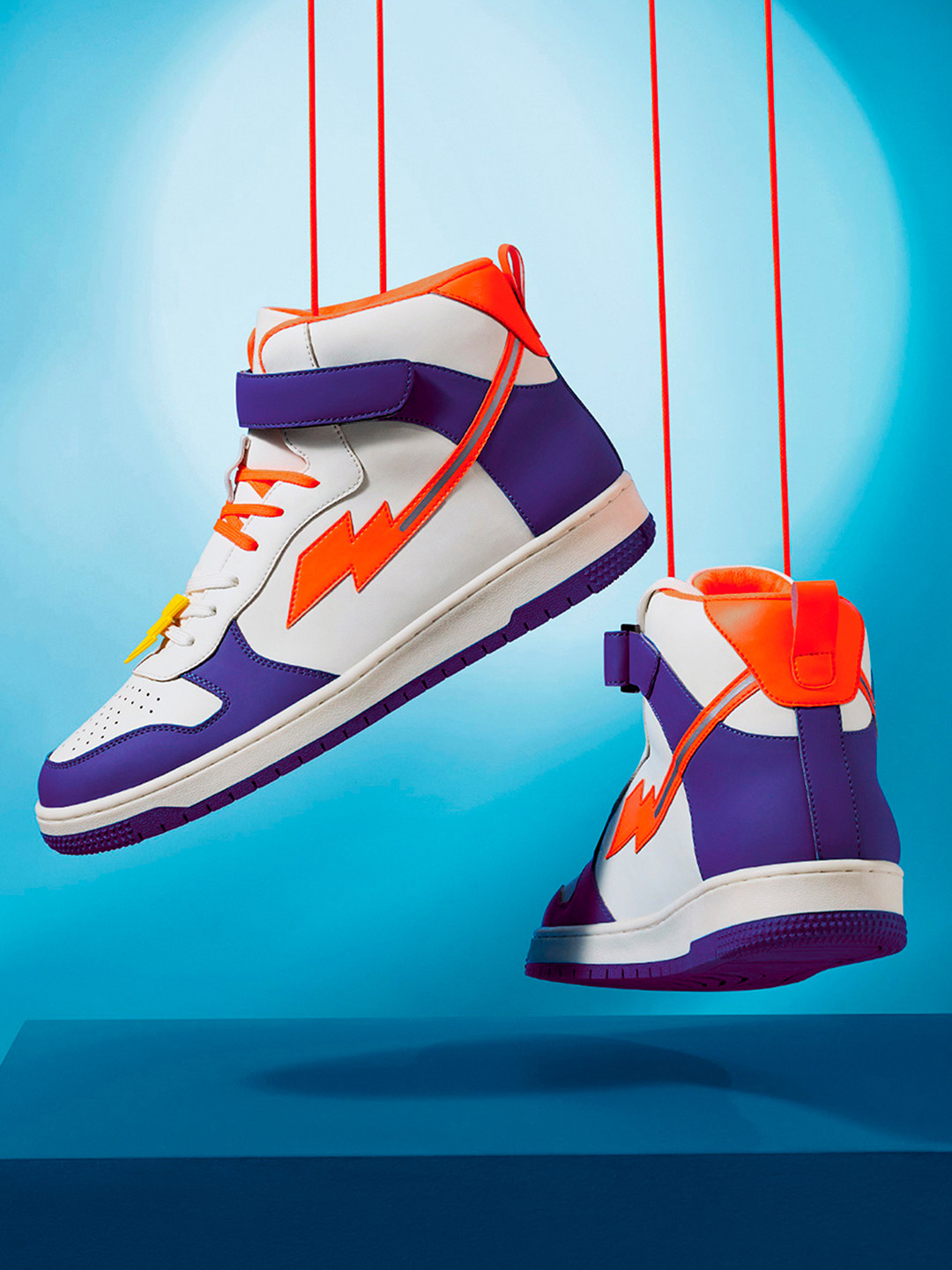 Bewakoof Men Bolt Colourblocked High-Top Sneakers