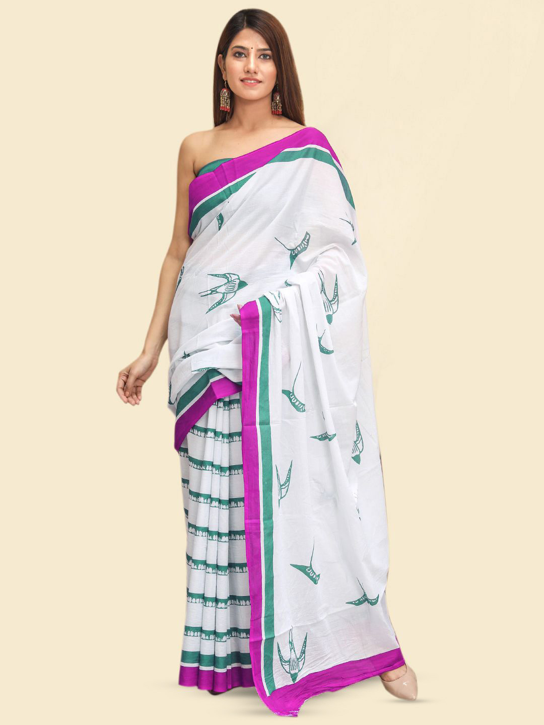BUTA BUTI Abstract Half & Half Pure Cotton Saree