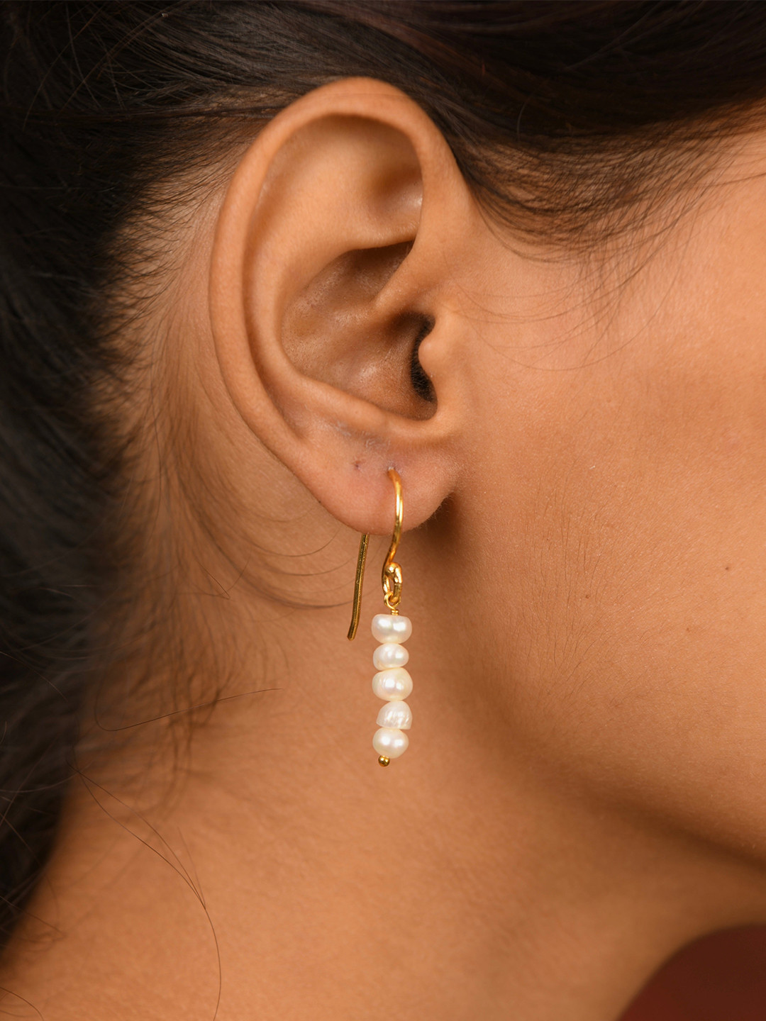 TOTAPARI Gold-Plated Pearl Chic Beaded Drop Earrings