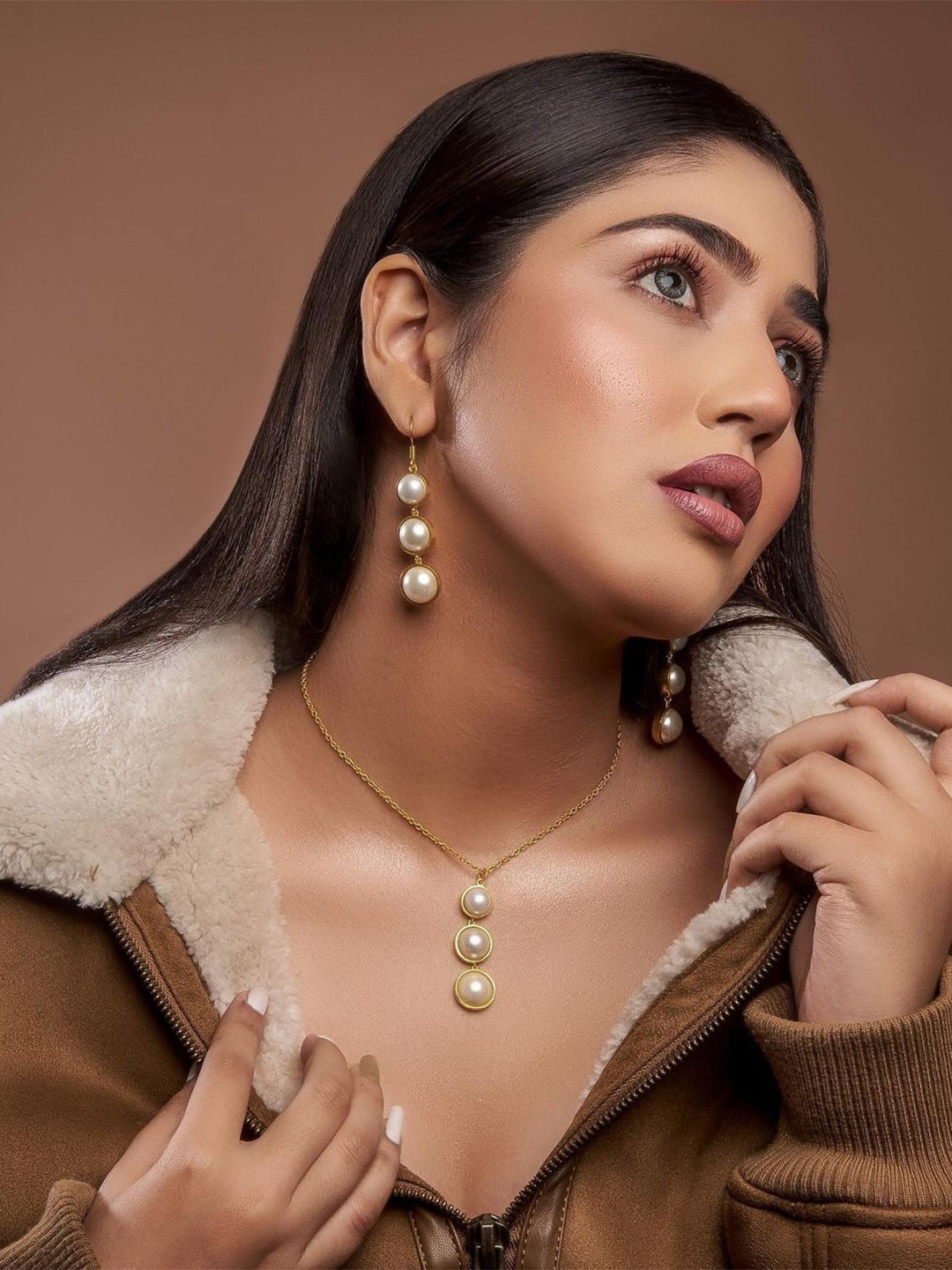 TOTAPARI Gold-Plated Swarovski Pearl Jewellery Set