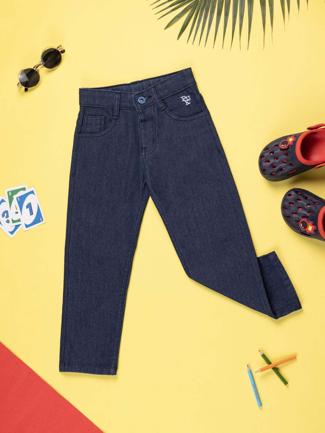 Purple United Kids Boys Straight Fit Highly Distressed Jeans