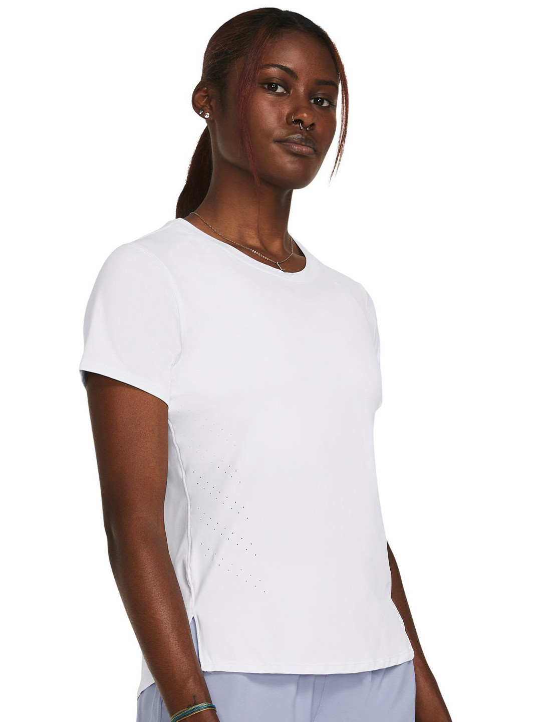 UNDER ARMOUR Women Solid Round Neck Nylon Tshirt