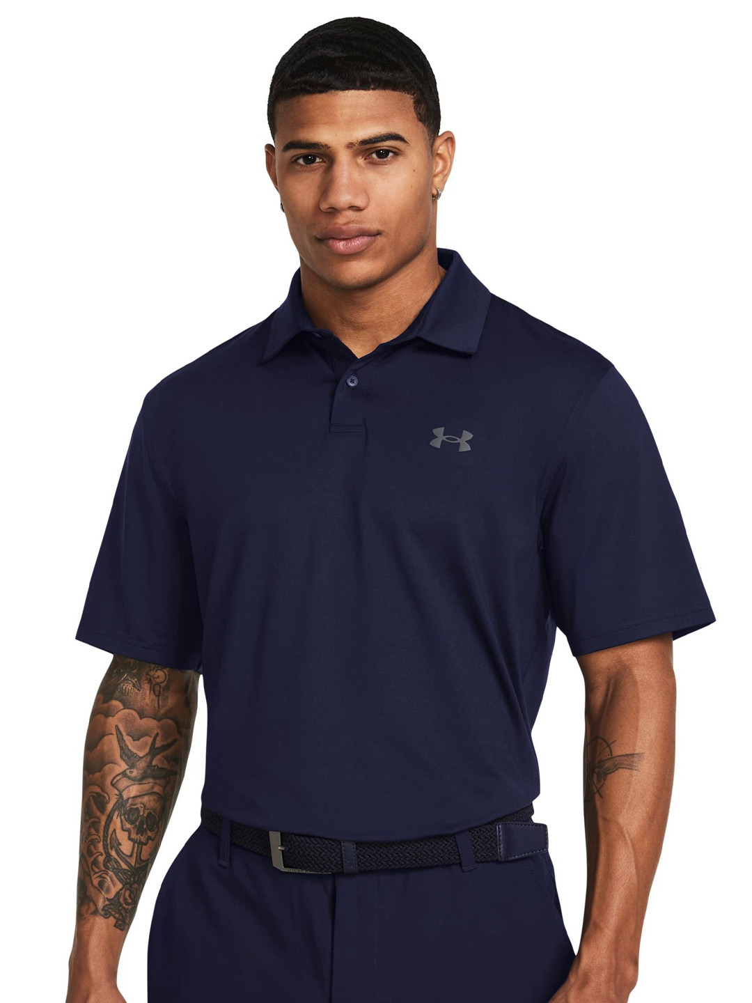 UNDER ARMOUR Men Solid Polo Collar Polyester Tshirt