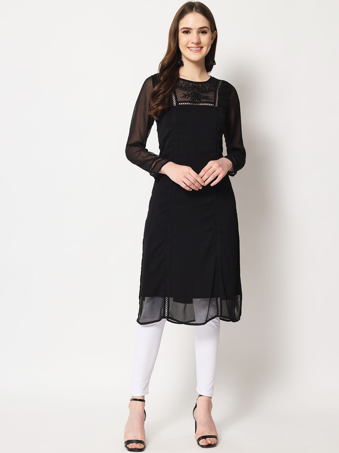 ARDITA Floral Yoke Design Thread Work Kurta
