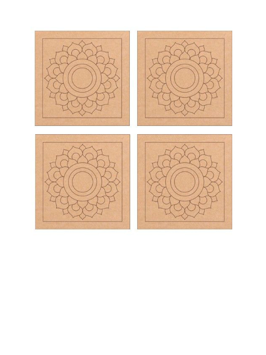 BS AMOR  Pack of 4Brown Wood Boards Art & Craft