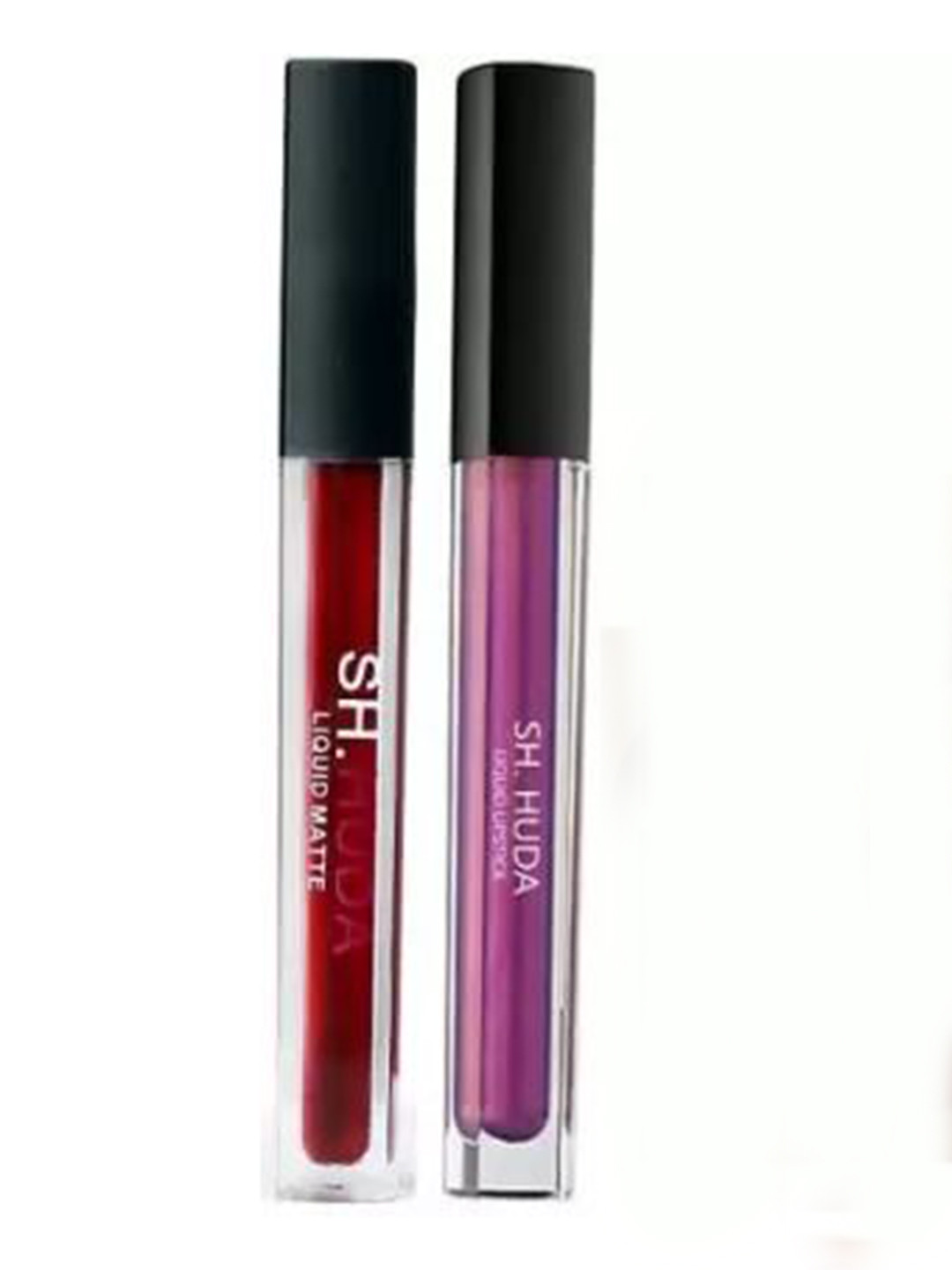 SH.HUDA Set of 2 Liquid Matte Lipsticks - 6ml each- Maroon Purple- 21_8