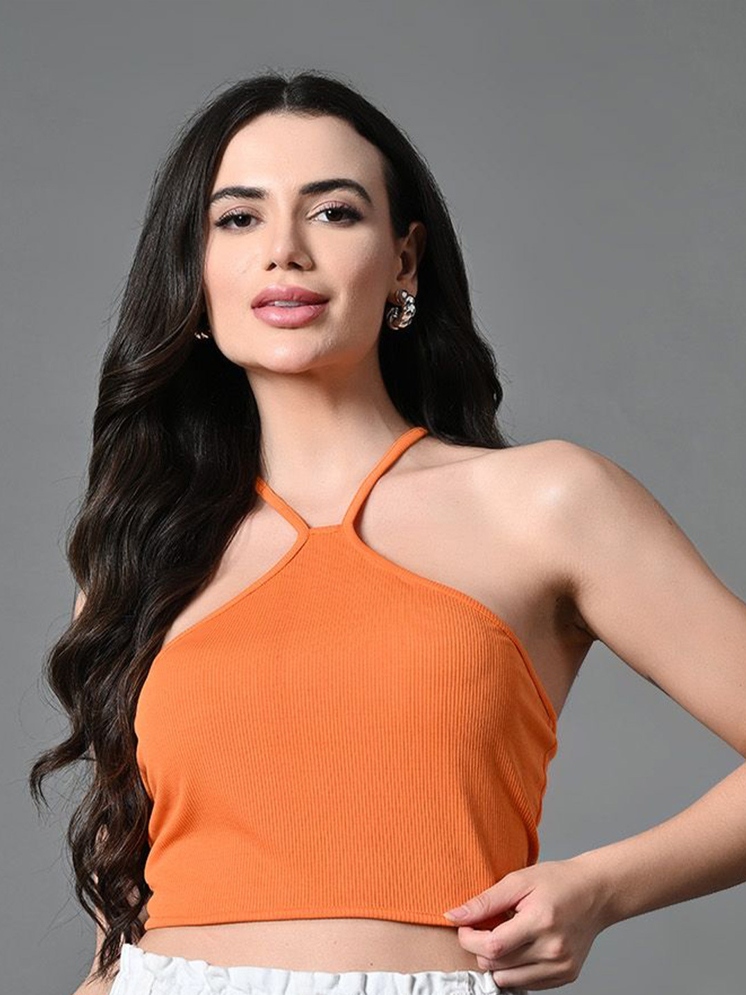 The Roadster Lifestyle Co Women Halter Neck Sleeveless Tops