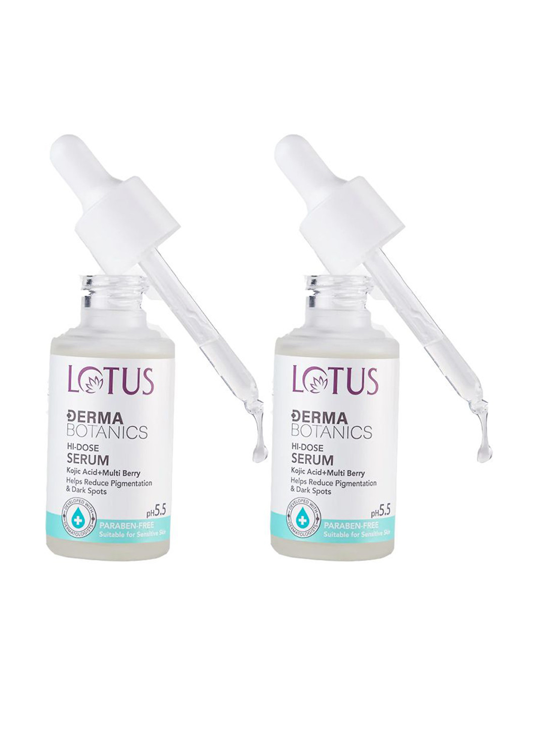 Lotus Herbals Set Of 2 Derma Botanics Kojic Acid + Multi Berry Hi-Dose Serum - 28ml Each