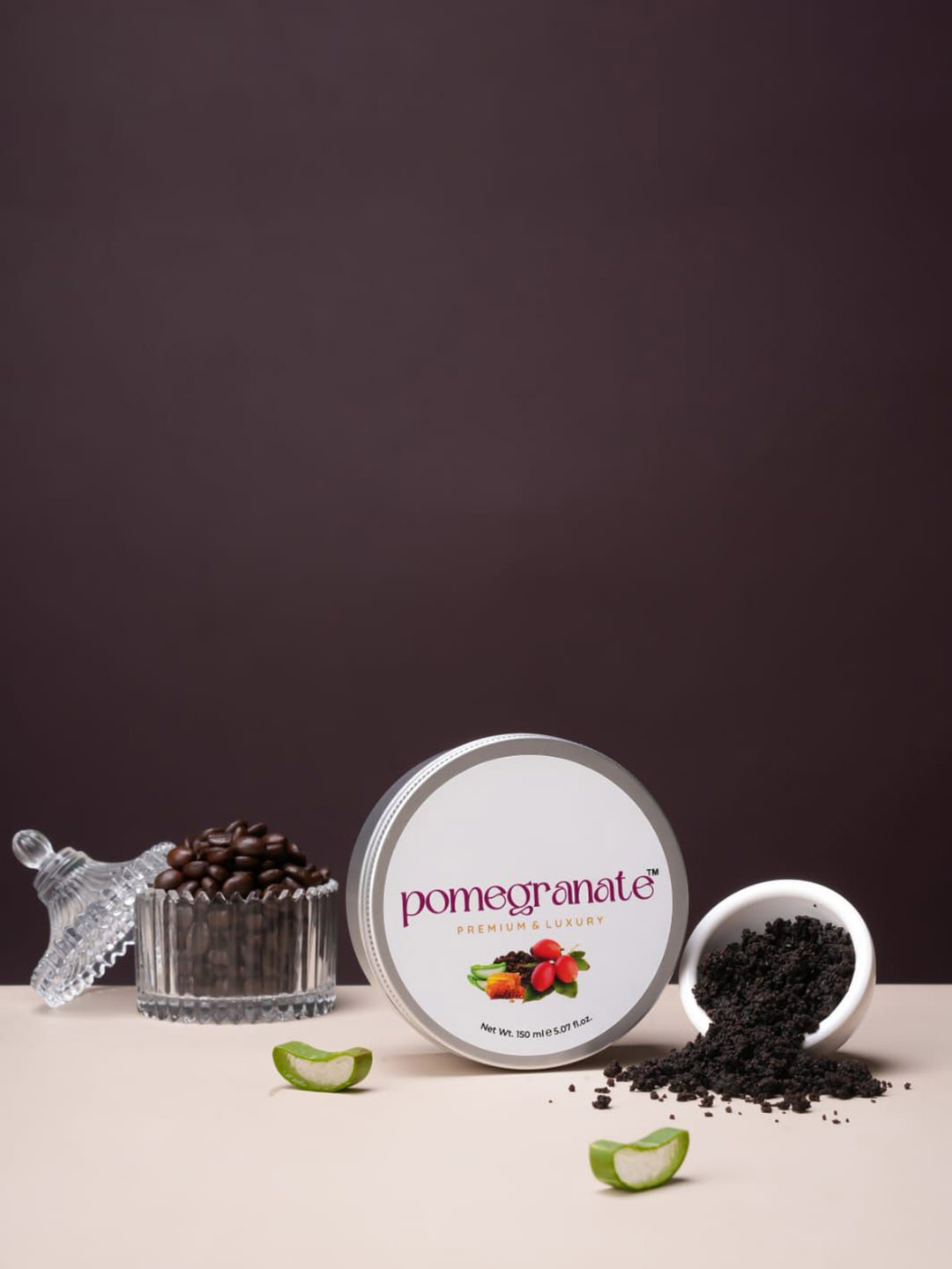 RIYUZONE Pomegranate Rosehip Essential Oil & Coffee Blended Face Scrub - 150 ml