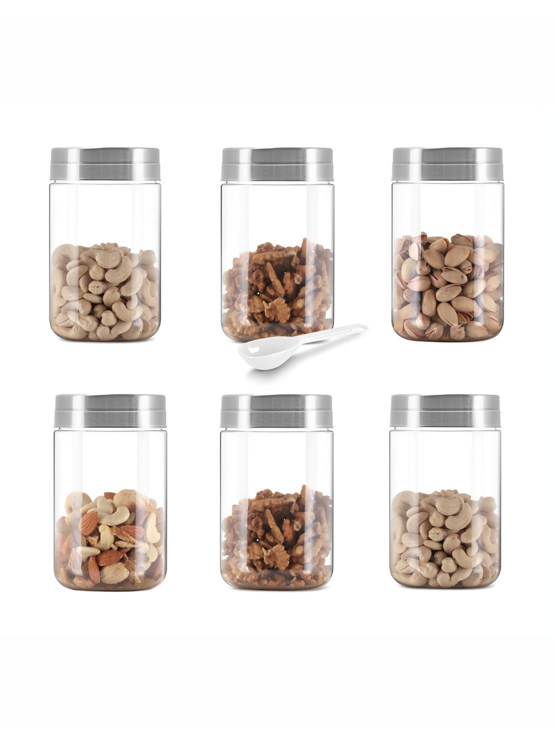 Milton Transparent 6pc Steel Seal 500 Pet Storage Jar & Container with Steel Lid 500 ml