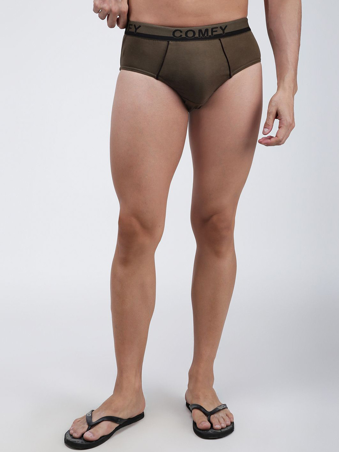 AMUL COMFY Men Solid Mid Rise Basic Briefs AC-CBRIOE-SGY-3XL-1PC