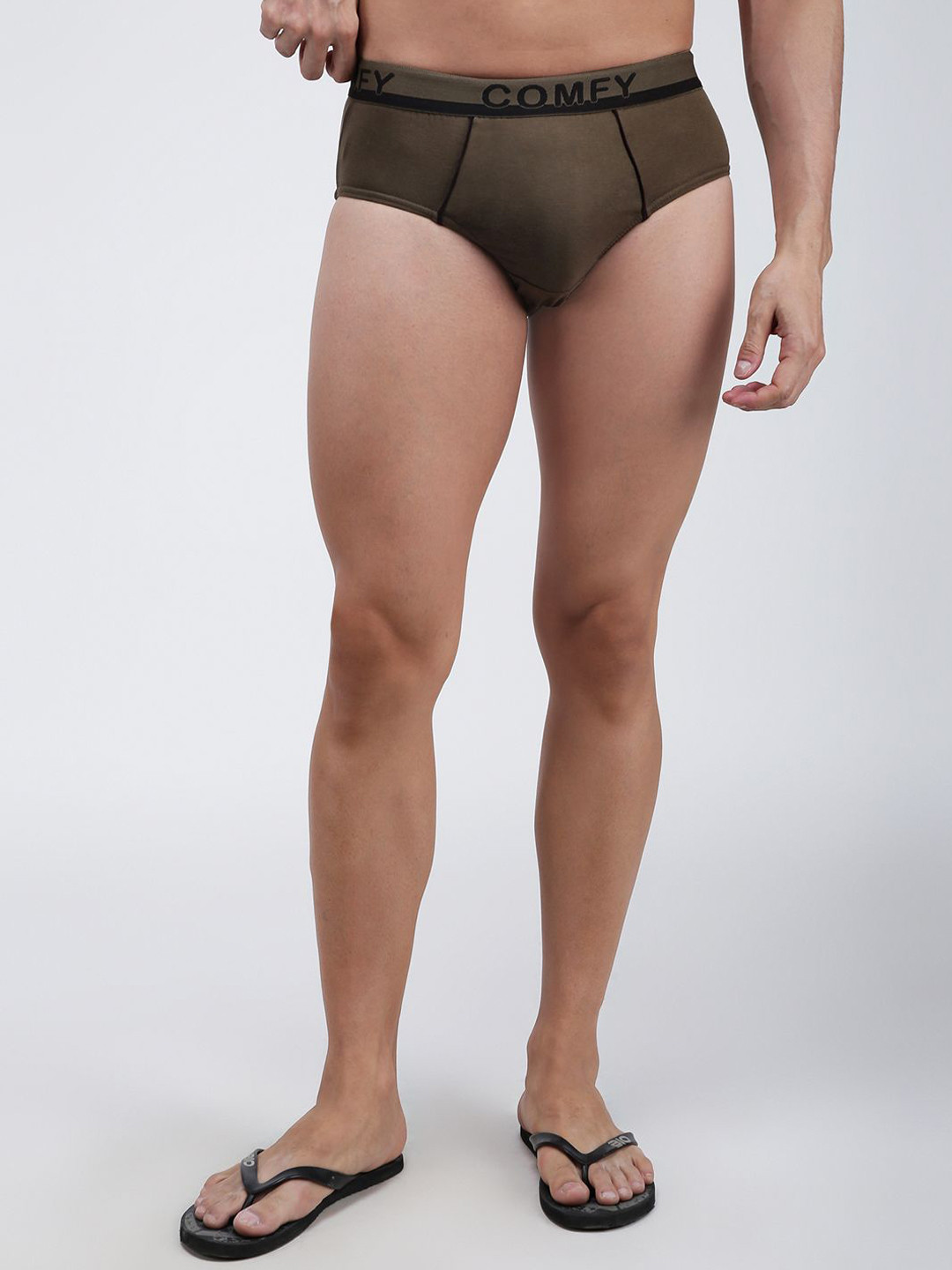 AMUL COMFY Pure Cotton Anti Microbial Mid Waist Basic Briefs-AC-CBRIOE-SGY-XS-1PC
