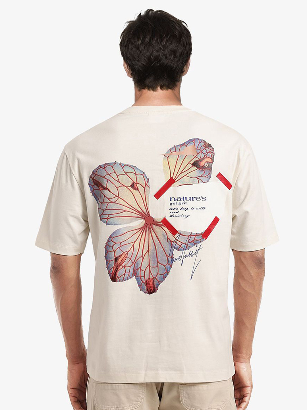 RARE RABBIT Men Graphic Printed Graphic Print Others Round Neck Cotton Oversized T-Shirt