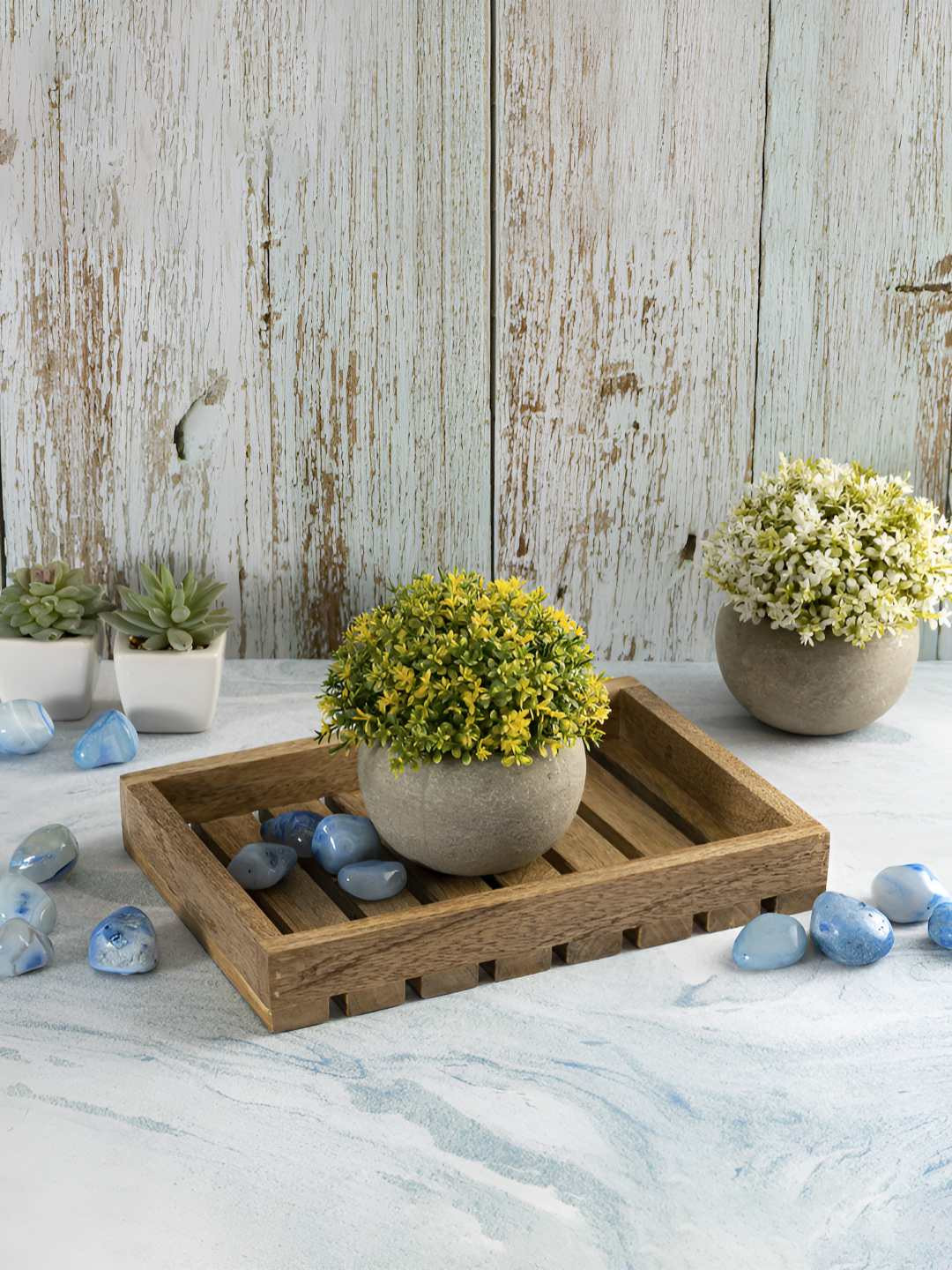 Metalsmith Brown Wooden Easy To Clean Serving Tray