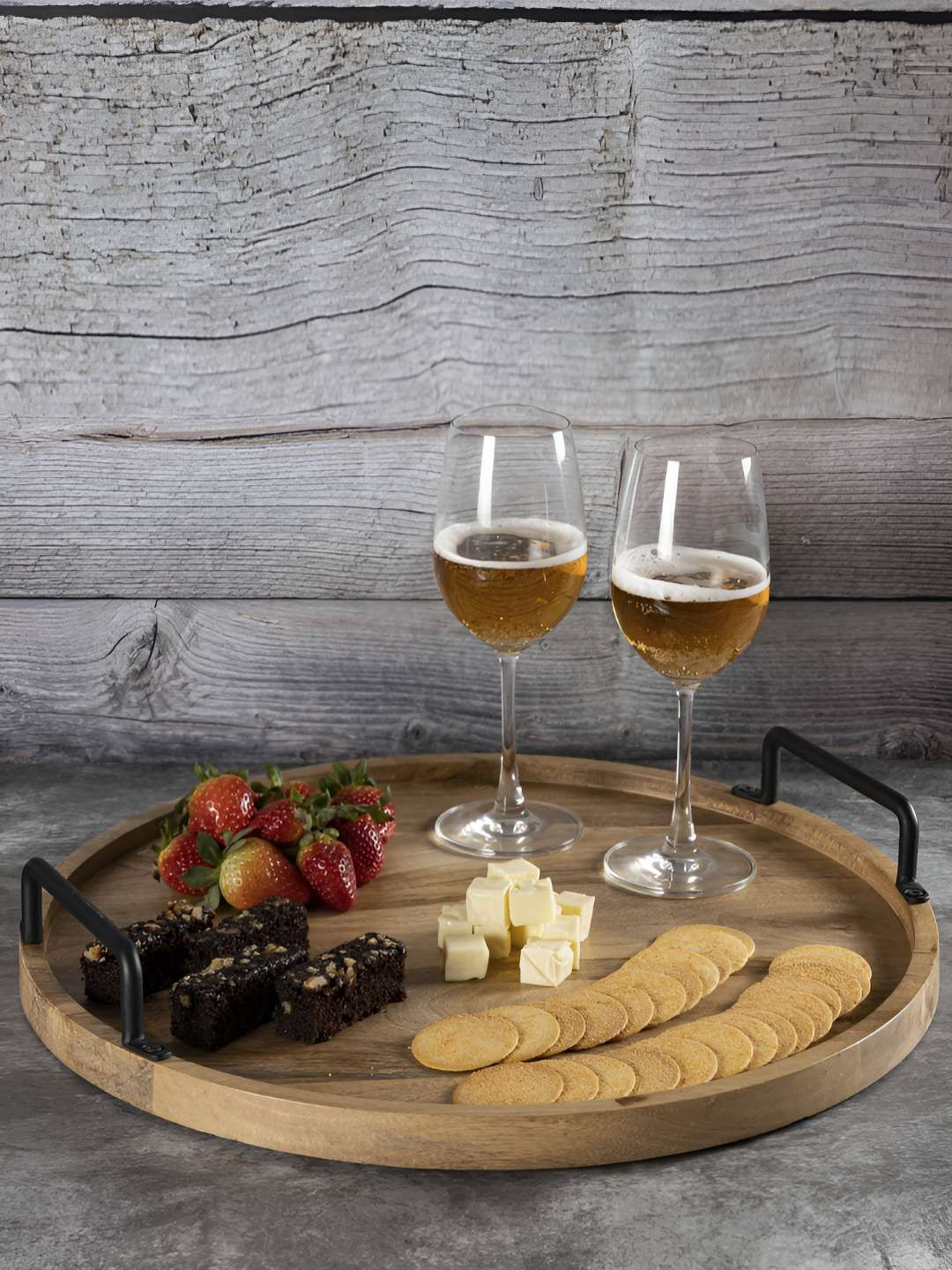 Metalsmith Brown Wooden Serving Tray