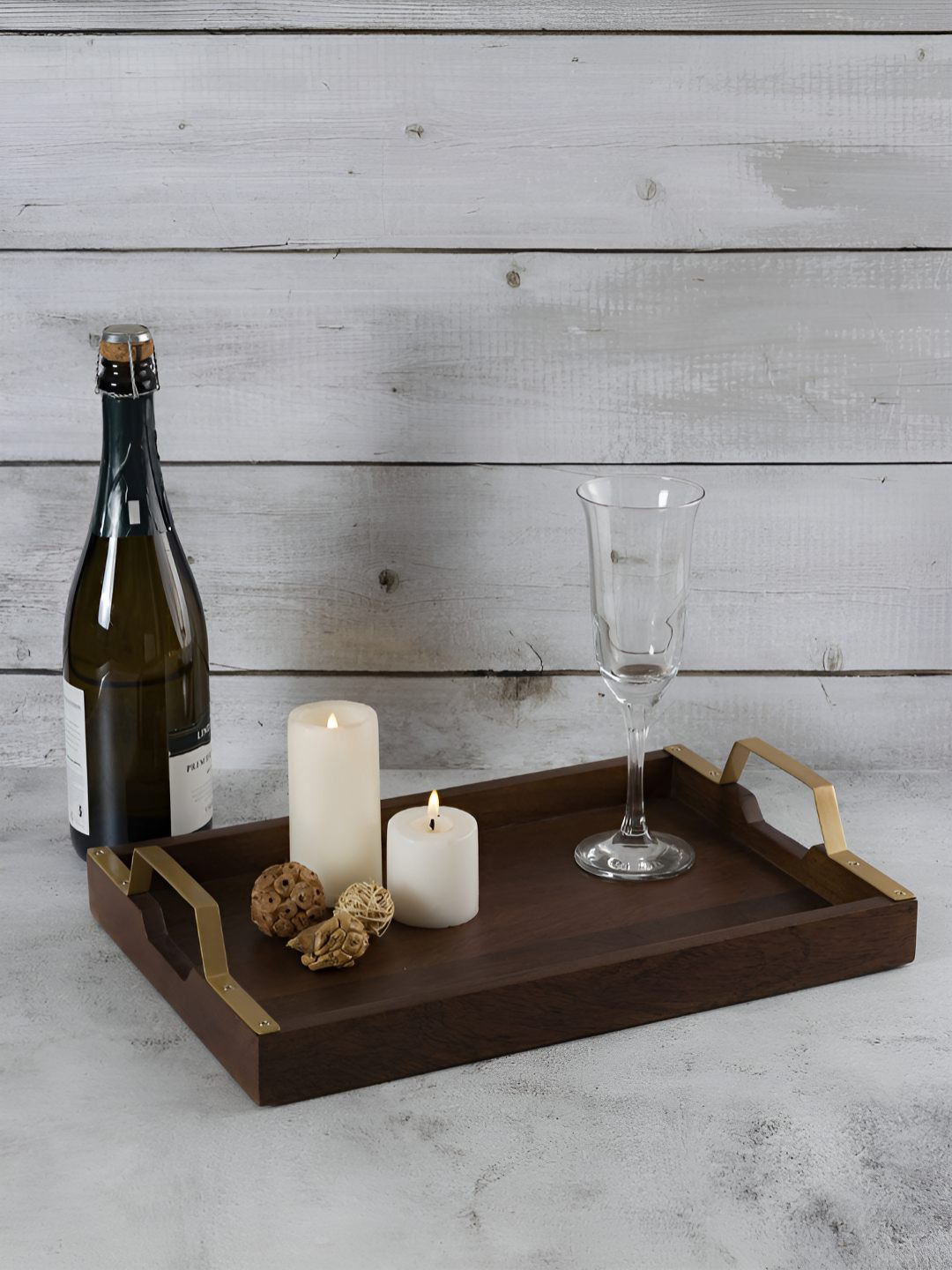 Metalsmith Brown Wooden Rectangular Serving Tray