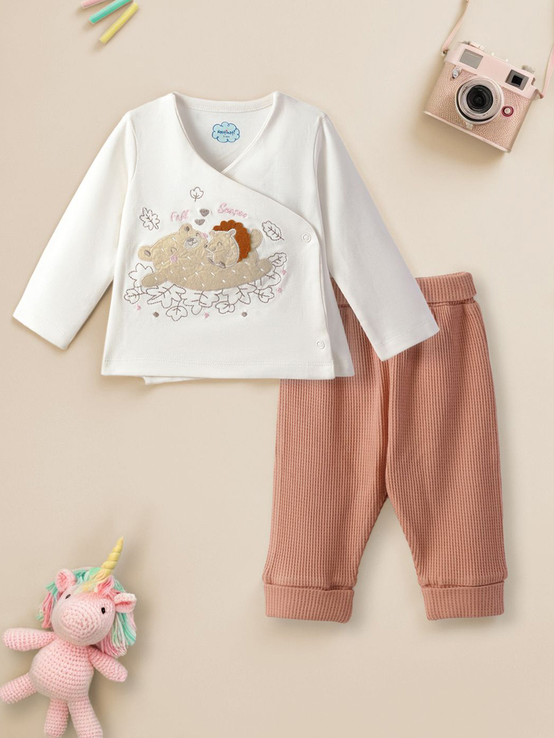 Infants Girls Embroidered Pure Cotton Top With Trouser 8